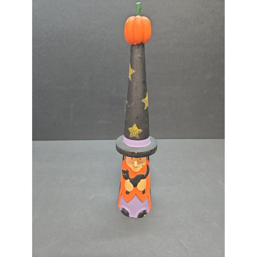 Midwest Cannon Falls Witch Halloween Figurine Cat Pumpkin Spider Web 10.75"